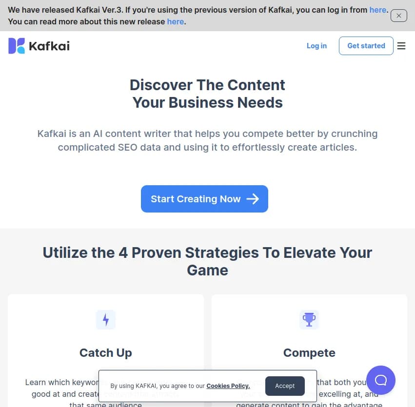 Screenshot of app KafkAI : KafkAI: Générez facilement des articles multilingues en grande quantité avec notre outil d'écriture AI puissant et intuitif. Conçu pour simplifier et booster votre production de contenu!