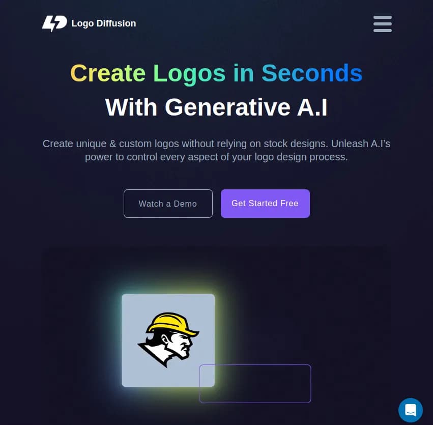 Screenshot of app Logo Diffusion : Découvrez Logo Diffusion : votre copilote A.I pour la création de logos et de graphiques uniques et personnalisés. Transformez vos idées en œuvres d'art sans utiliser des designs standard ! 🌟