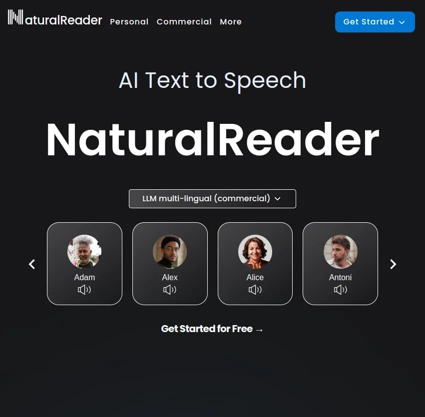Screenshot of app Natural Readers : Transformez du texte en voix en un instant avec Natural Readers. Cette application AI Text to Speech révolutionne la lecture et rend vos contenus plus accessibles et engageants.