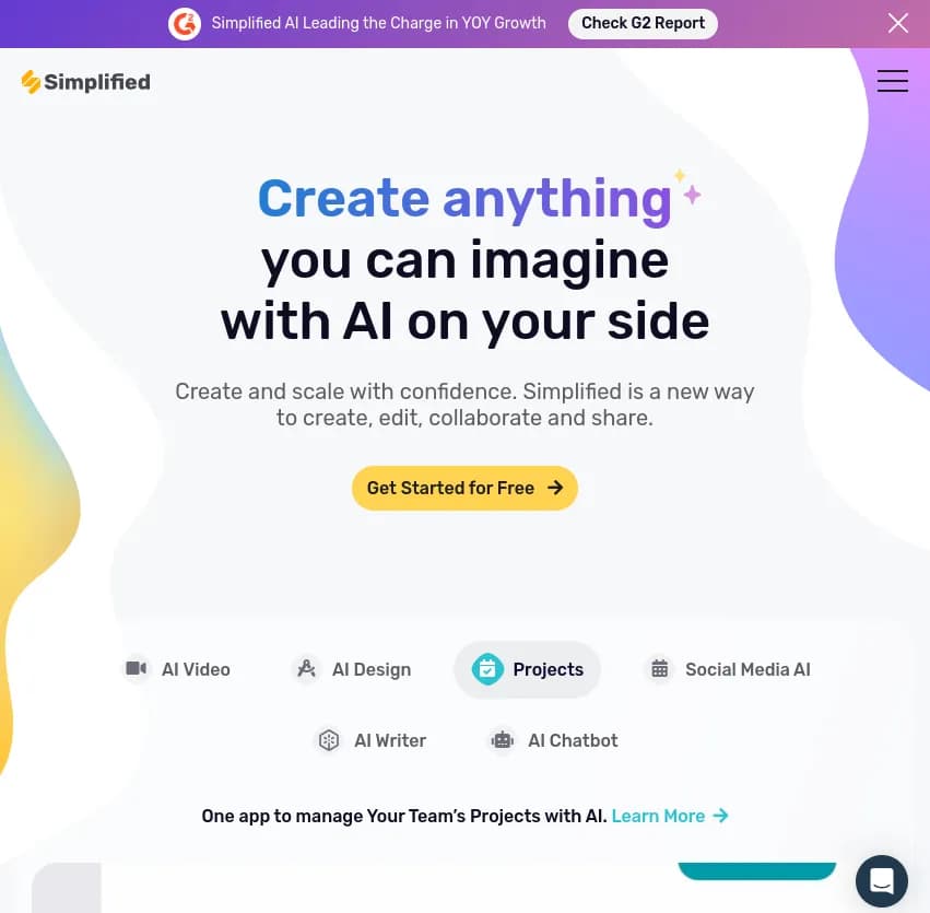 Screenshot of app Simplified : Simplified : Créez tout ce que vous imaginez grâce à l'IA. Une nouvelle façon de créer, éditer, collaborer et partager ! Développez votre créativité facilement et rapidement.