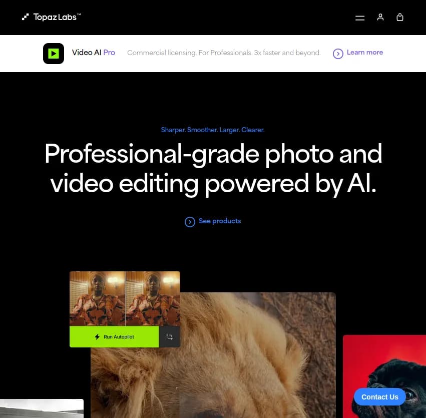 Découvrez l'édition photo et vidéo de qualité professionnelle avec Topaz Labs, boostée par l'IA. Créez, innovez et transformez vos contenus en chef-d'œuvre !