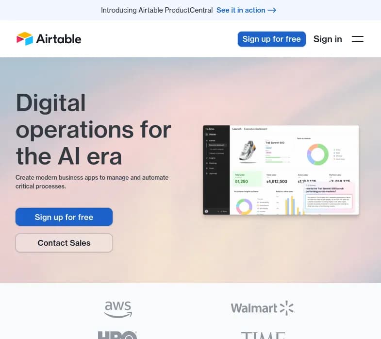Découvrez Airtable ProductCentral pour accélérer le développement de produits numériques grâce à l'IA. Rejoignez 500K organisations. 