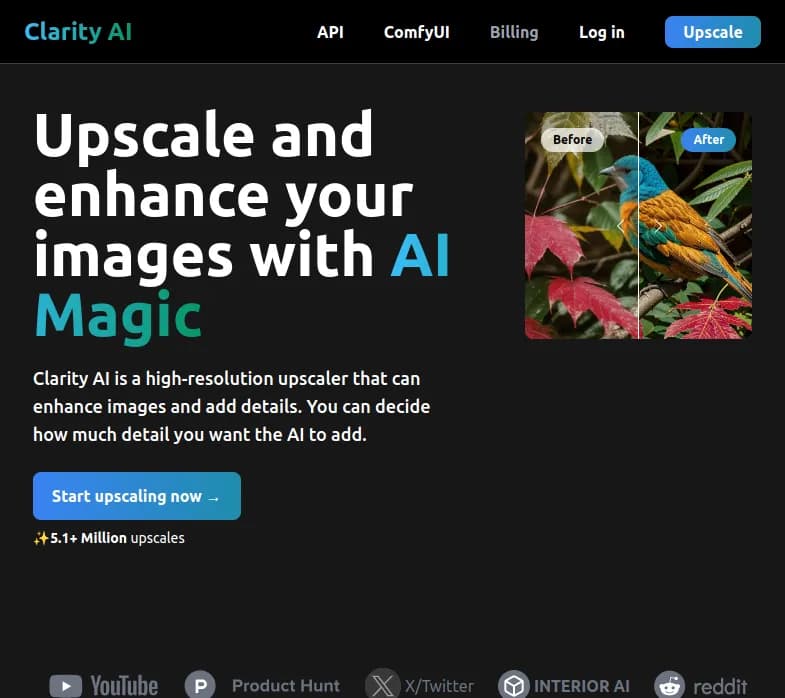 Screenshot of app Clarity AI : Découvrez Clarity AI, l'outil d'upscaling révolutionnaire, pour transformer vos images en chefs-d'œuvre. Révélez le potentiel étonnant de vos photos. 
