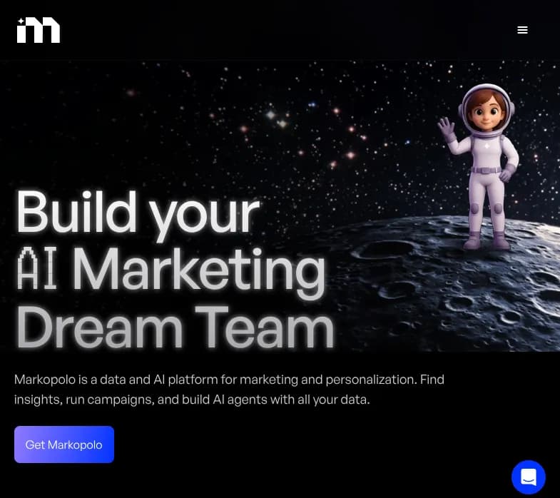 Screenshot of app Markopolo AI : "Découvrez Markopolo AI, outil innovant pour booster votre business 24/7 avec IA, optimisation publicité, tracking sans cookie et plus. Testez maintenant!"