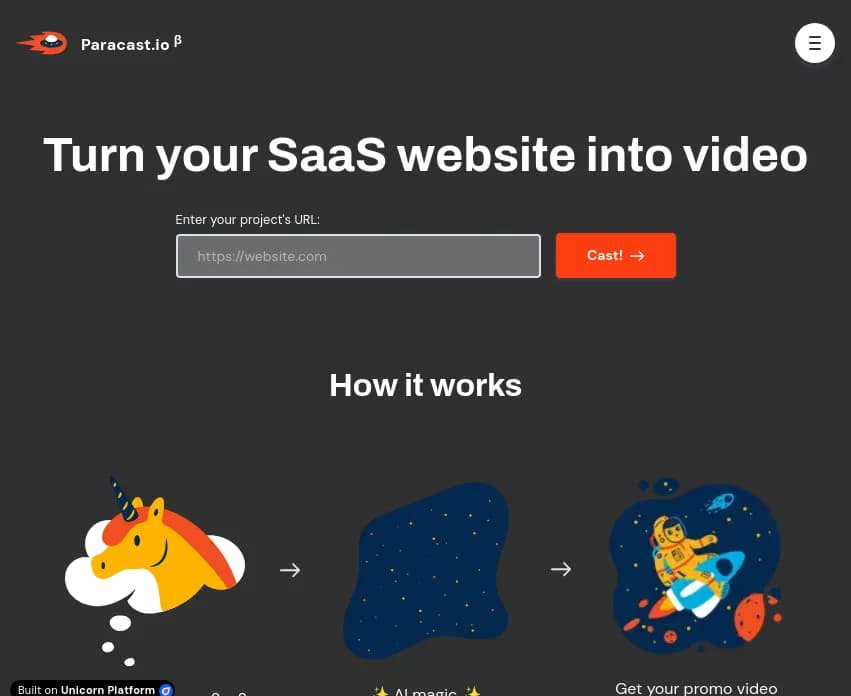 Boostez votre marketing avec Paracast.io, l'outil de création vidéo IA pour les startups SaaS. Aucune compétence technique requise pour des vidéos de qualité