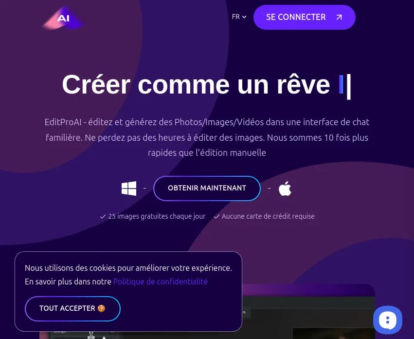 Optimisez votre création visuelle avec EditProAI. Notre plateforme d'édition IA transforme vos rêves en réalité, offrant du contenu haut de gamme rapidement.