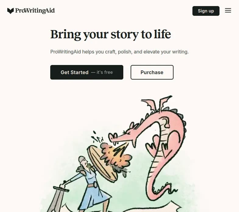 Screenshot of app ProWritingAid : Découvrez ProWritingAid, l'outil d'écriture ultime pour améliorer votre style. Utilisé par plus de 3M d'écrivains, il offre des analyses approfondies et des conseils