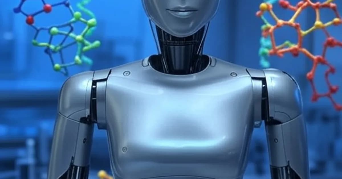 Visualisation artistique de DrugCLIP analysant des structures moléculaires et protéiques pour la découverte de médicaments